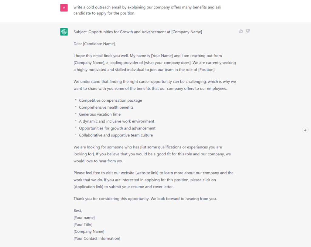 Chat GPT Writes an Attractive Outreach Emails