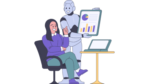 AI helping recruiter look at candidate data.